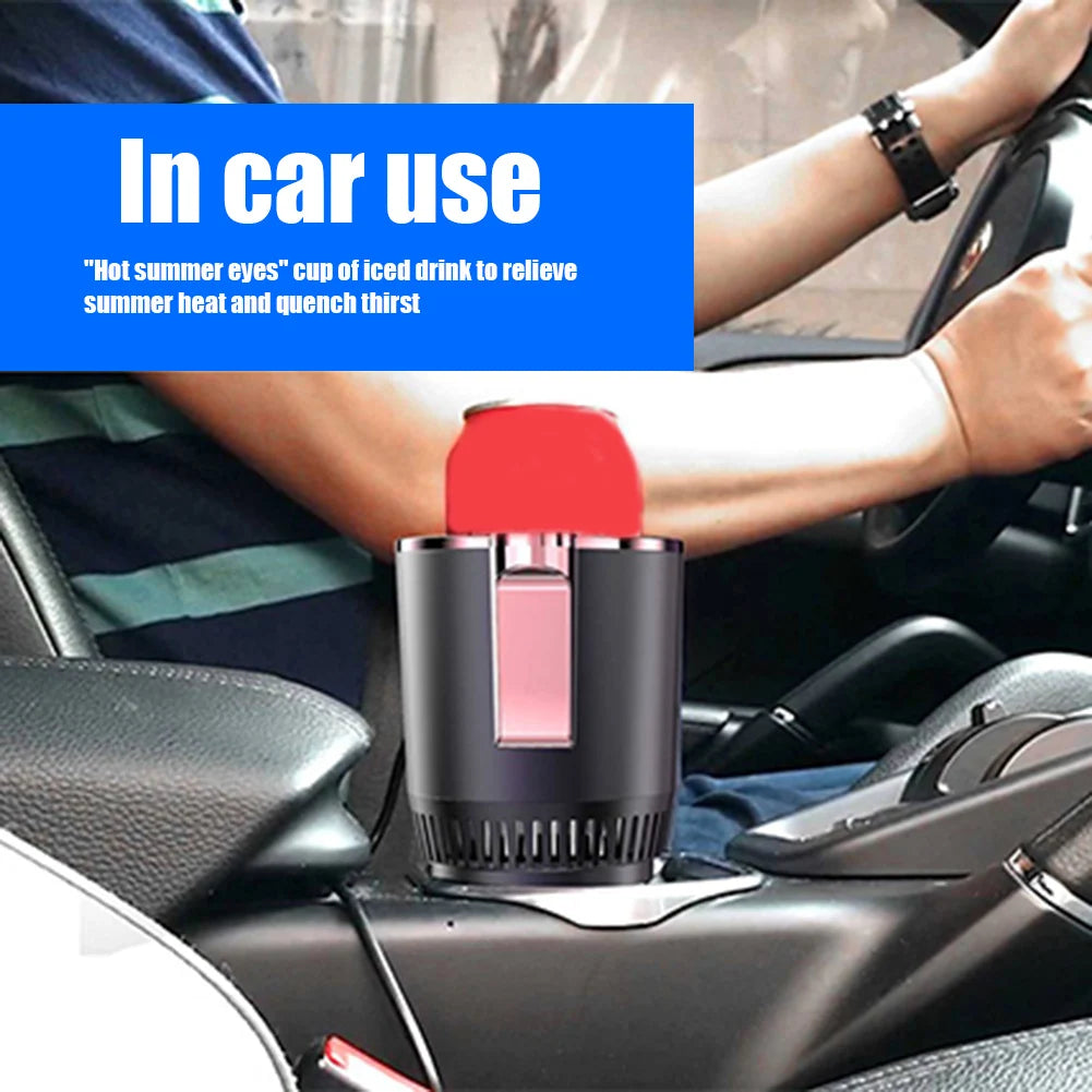 12V Car Office Cup Warmer Cooler with Temperature Display 2 in 1 Smart Beverage Mug Holder Cooling Drink Can Baby Bottle Warmer