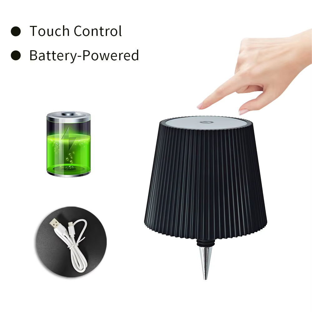 Wine Bottle Lamp LED Table Lamp 3 Color Stepless Dimming Rechargeable Touch Control Wine Bottle Lamp Atmosphere Night Light