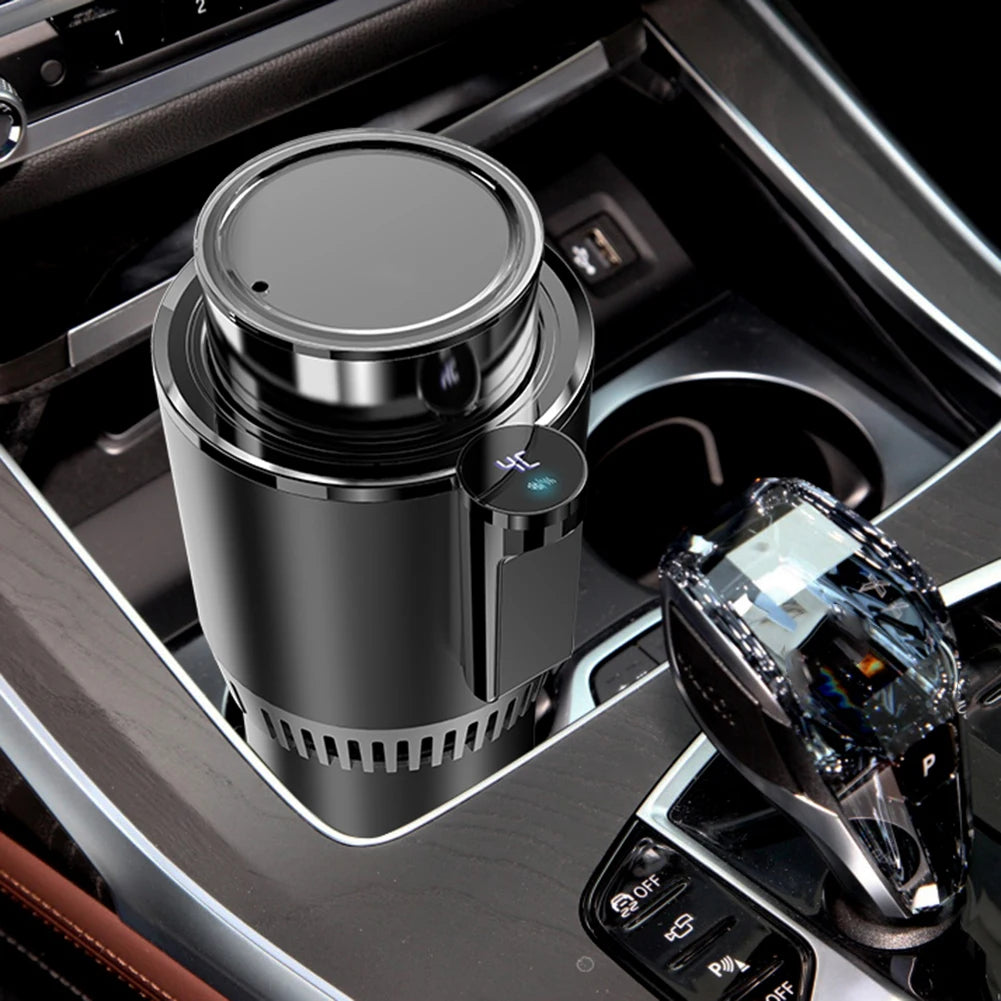 12V Car Office Cup Warmer Cooler with Temperature Display 2 in 1 Smart Beverage Mug Holder Cooling Drink Can Baby Bottle Warmer