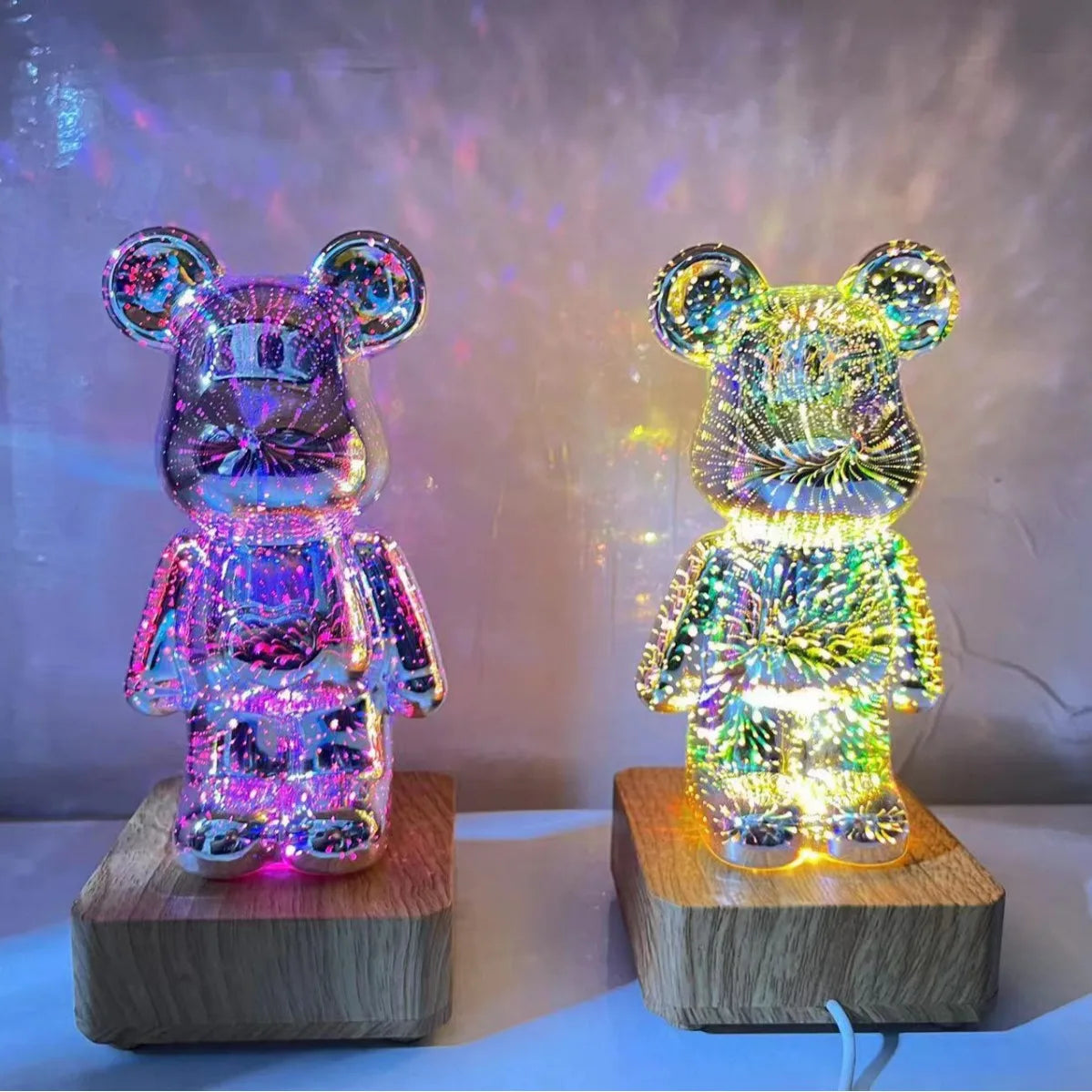 LED Fireworks Bear Night Light