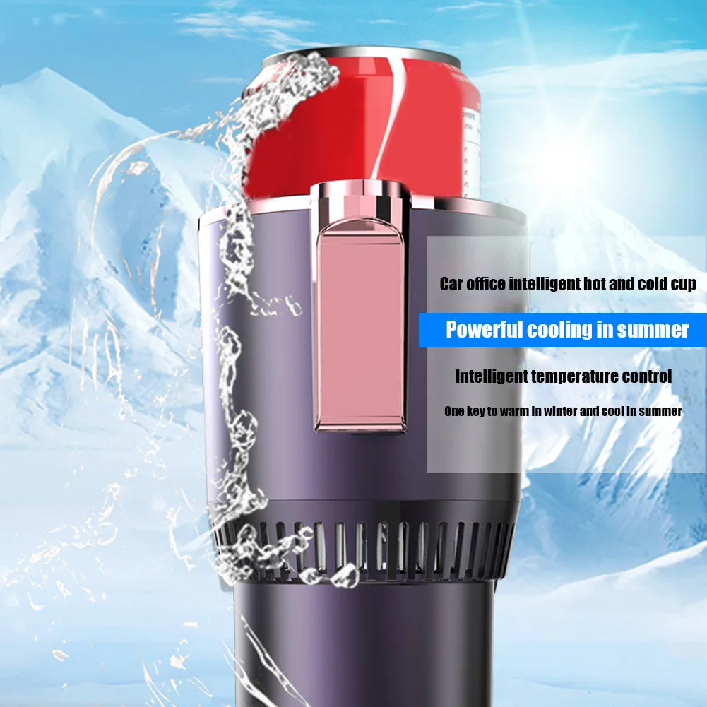 12V Car Office Cup Warmer Cooler with Temperature Display 2 in 1 Smart Beverage Mug Holder Cooling Drink Can Baby Bottle Warmer
